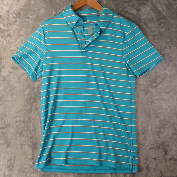 All In Motion Men's S Blue Vibrant Stretchy Preppy Minimalist Athleisure Shirt - Picture 1 of 11